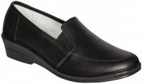 Туфли АЛМИ, женские, кожаные ПУ (черные) (ТУФ 006)