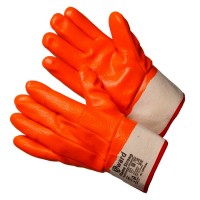 Gward Flame Strong Трикотажные утепленные перчатки с оранжевым МБС покрытием с манжетом крагой (GSP0228S)