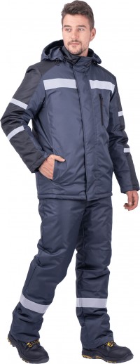 Куртка РОУД зимняя, т.серый-чёрный (КУР 201)