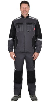 Куртка СИРИУС-ФАВОРИТ-МЕГА темно-серая с черным (Арт. 111747)