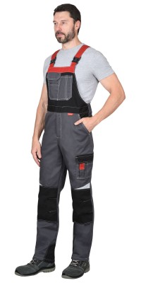 Полукомбинезон СИРИУС-ФАВОРИТ-МЕГА серый с красным, черным и СОП (Арт. 00859)