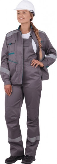 Костюм ГАЛАКТИКА, серый-бирюза, женский (КОС 501)
