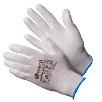 Gward White Перчатки нейлоновые белые с белым полиуретаном (PU1001)