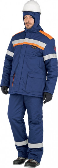 Костюм зимний 58 кал/см2, лёгкий из огнезащитной ткани Banwear 2 сл.простёганным утеп.(куртка/брюки) (СП08-З/47В)