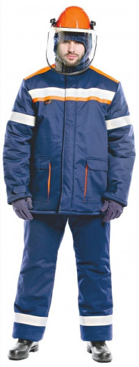 Костюм зимний 60 кал/см2, из огнезащитной ткани WORKER, с простёганным утеплителем (куртка/брюки) (СП08-З/V)