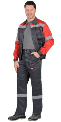 Костюм СИРИУС-ЛЕГИОНЕР куртка, брюки ц. т, серый с красным и СОП
